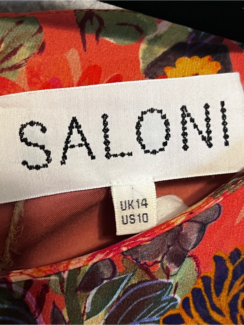 Saloni Tiana Floral 100% Silk Maxi Dress Sz 10 - Picture 6 of 7